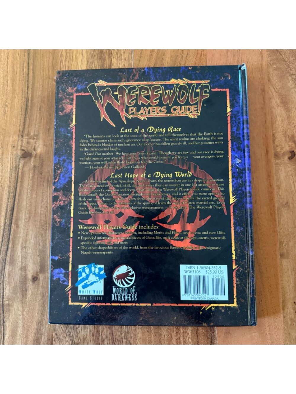 Werewolf The Apocalypse Players Guide 2nd Ed HC 1998 White Wolf RPG WW3108 - Picture 2 of 6